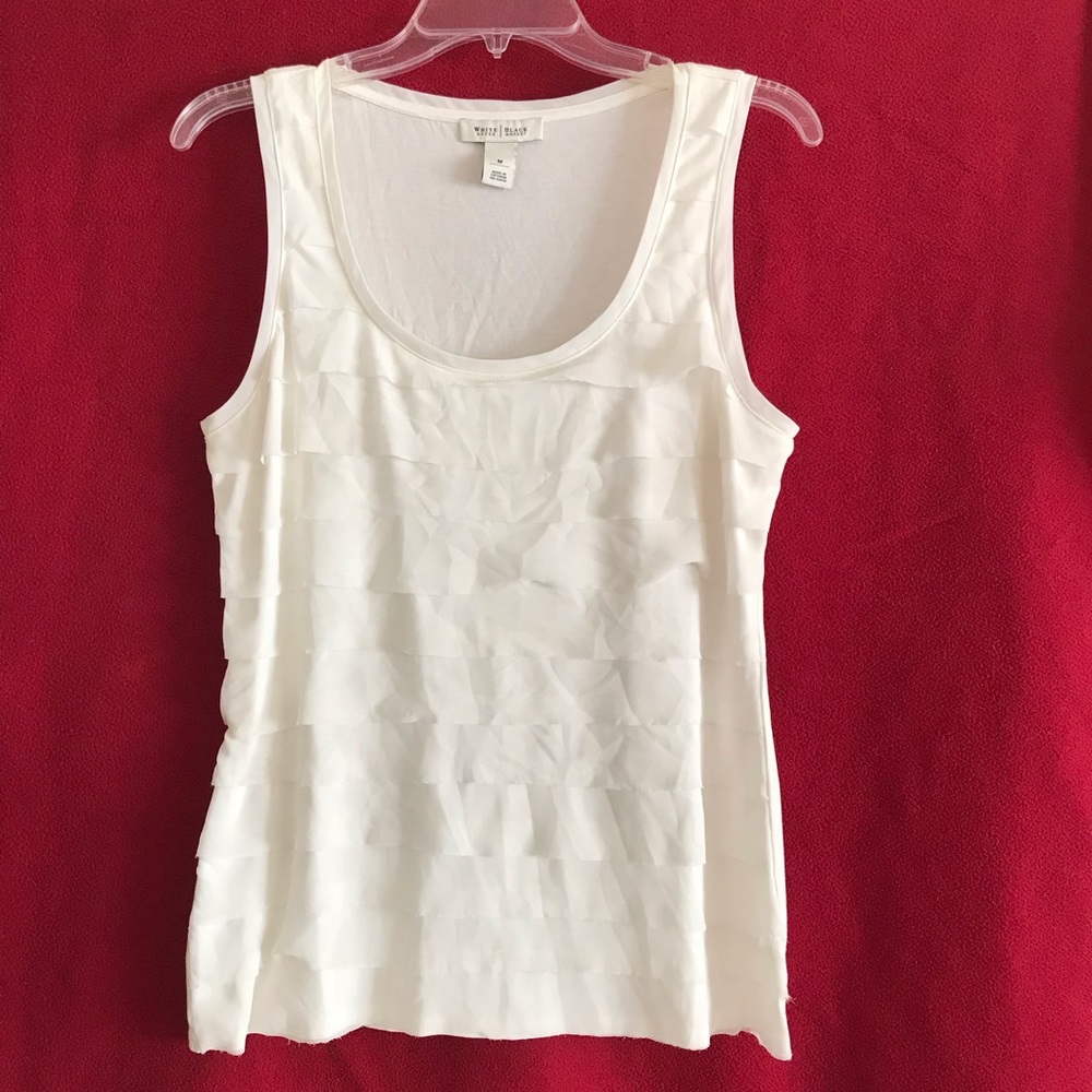 White House Black Market White Layer Top size M